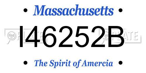I46252B Massachusetts License Plate