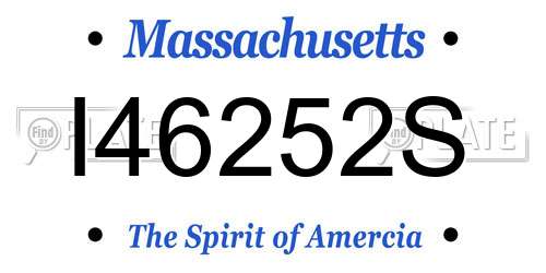 I46252S Massachusetts License Plate