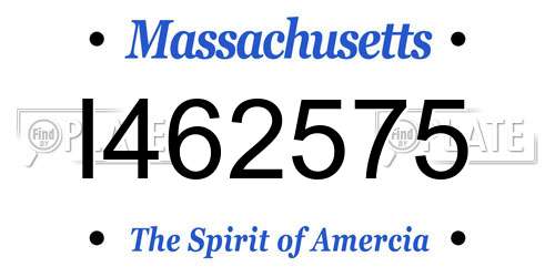 I462575 Massachusetts License Plate