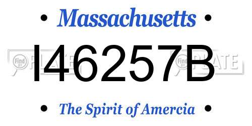 I46257B Massachusetts License Plate