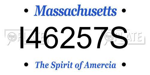 I46257S Massachusetts License Plate