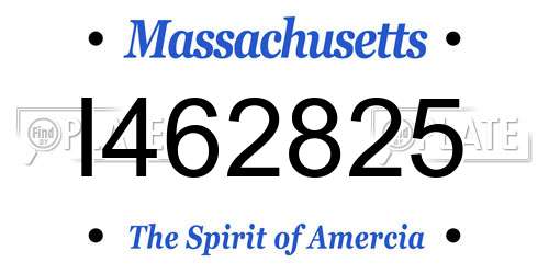I462825 Massachusetts License Plate