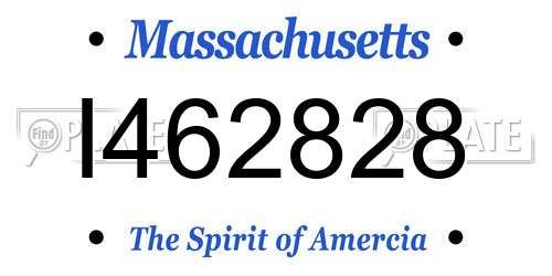 I462828 Massachusetts License Plate