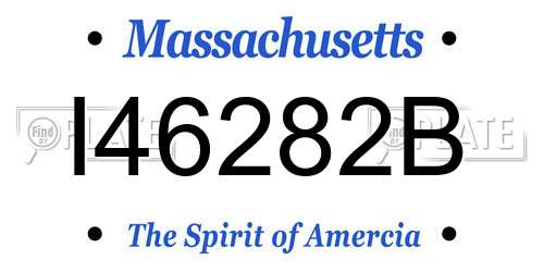 I46282B Massachusetts License Plate