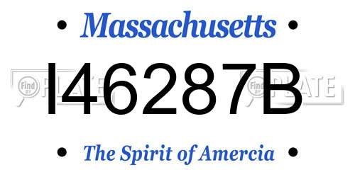 I46287B Massachusetts License Plate