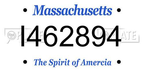 I462894 Massachusetts License Plate