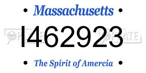 I462923 Massachusetts License Plate