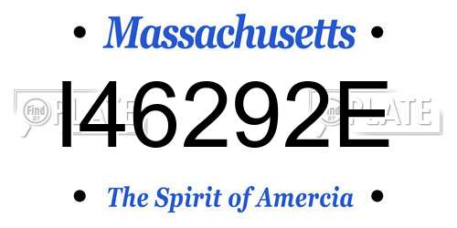 I46292E Massachusetts License Plate