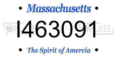 I463091 Massachusetts License Plate