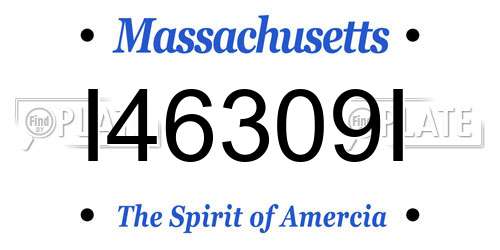 I46309I Massachusetts License Plate