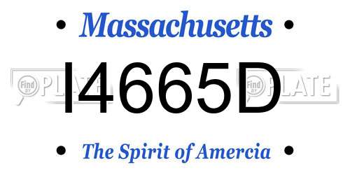 I4665D Massachusetts License Plate