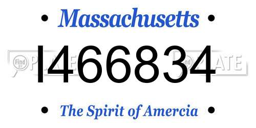 I466834 Massachusetts License Plate