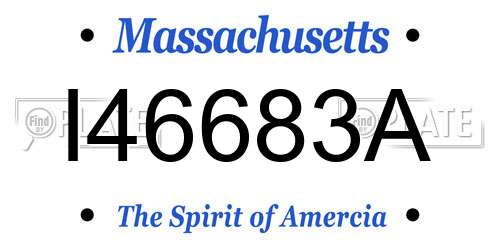 I46683A Massachusetts License Plate