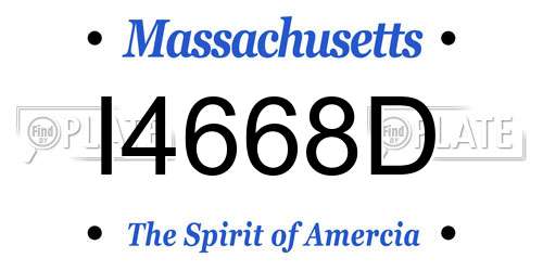I4668D Massachusetts License Plate