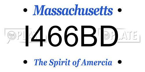I466BD Massachusetts License Plate