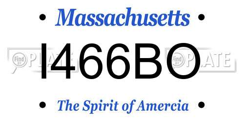 I466BO Massachusetts License Plate