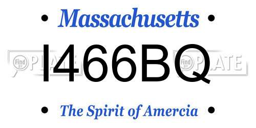 I466BQ Massachusetts License Plate