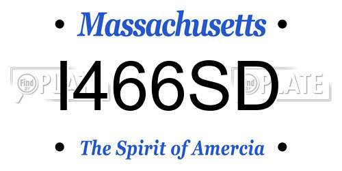 I466SD Massachusetts License Plate
