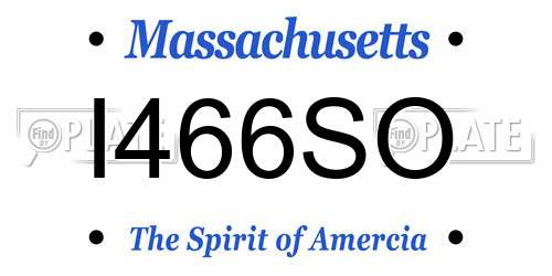 I466SO Massachusetts License Plate