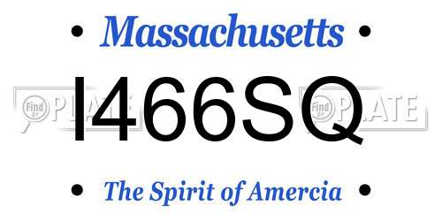 I466SQ Massachusetts License Plate