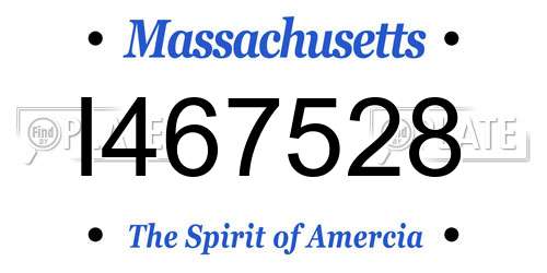 I467528 Massachusetts License Plate