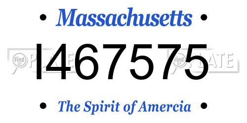 I467575 Massachusetts License Plate