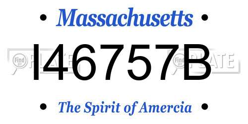 I46757B Massachusetts License Plate