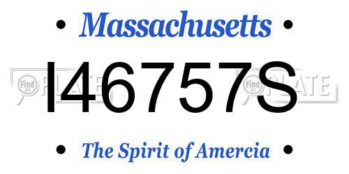 I46757S Massachusetts License Plate