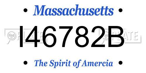 I46782B Massachusetts License Plate