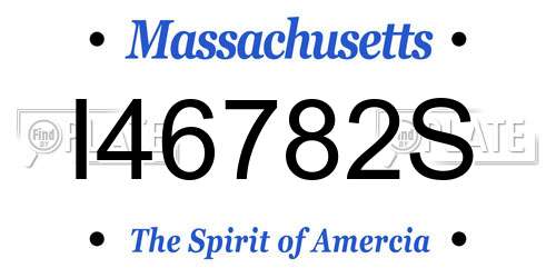 I46782S Massachusetts License Plate