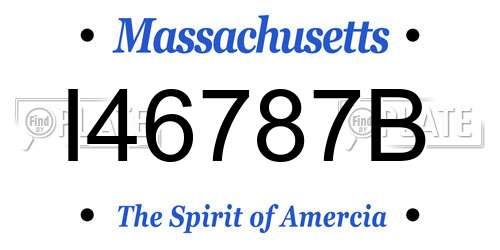 I46787B Massachusetts License Plate