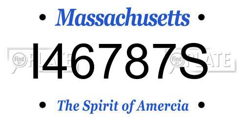 I46787S Massachusetts License Plate