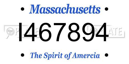 I467894 Massachusetts License Plate
