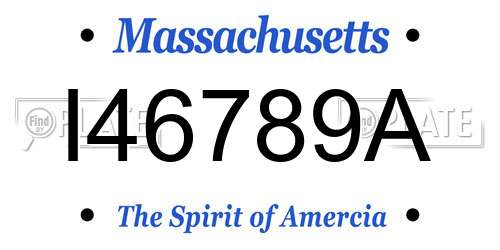 I46789A Massachusetts License Plate
