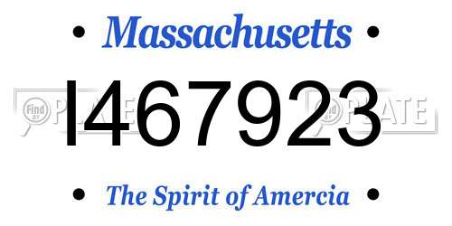 I467923 Massachusetts License Plate