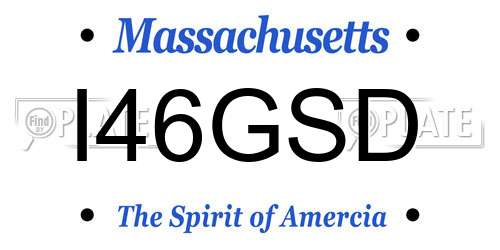 I46GSD Massachusetts License Plate