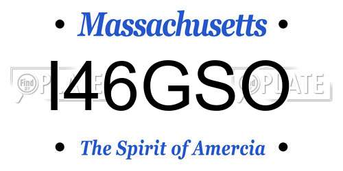 I46GSO Massachusetts License Plate