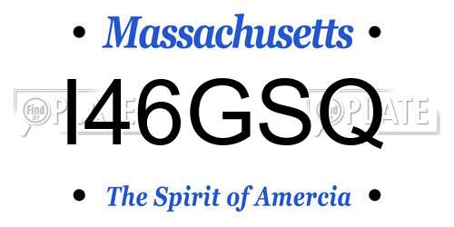 I46GSQ Massachusetts License Plate