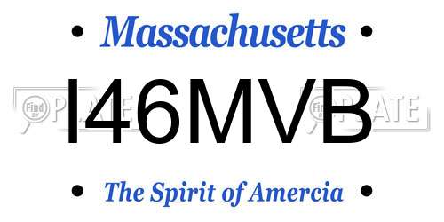 I46MVB Massachusetts License Plate