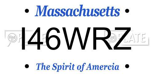 I46WRZ Massachusetts License Plate
