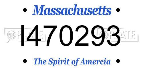 I470293 Massachusetts License Plate
