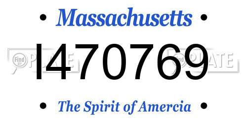 I470769 Massachusetts License Plate