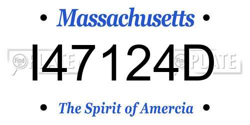 I47124D Massachusetts License Plate
