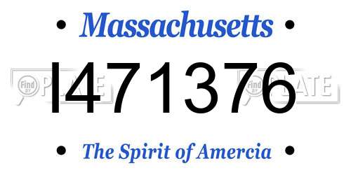 I471376 Massachusetts License Plate