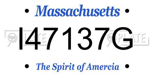 I47137G Massachusetts License Plate