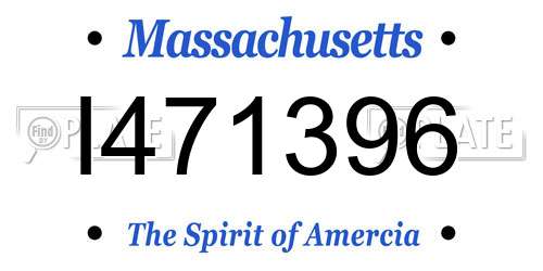 I471396 Massachusetts License Plate