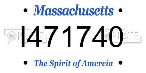I471740 Massachusetts License Plate