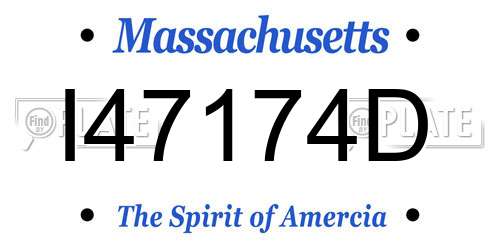 I47174D Massachusetts License Plate