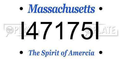 I47175I Massachusetts License Plate