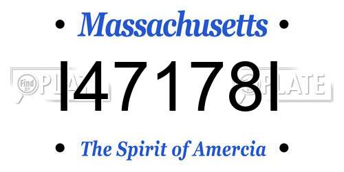 I47178I Massachusetts License Plate